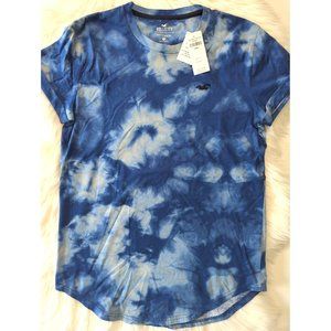Hollister Must-Have Collection Blue Tie Dye Men's XS NWT Curved Hem